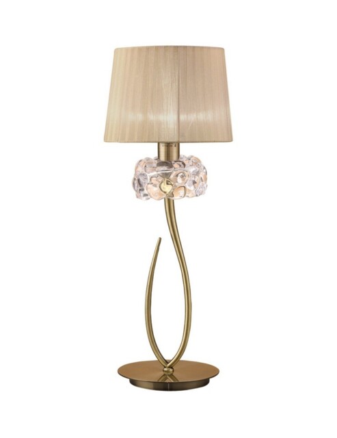 Loewe Table Lamp 1 Light E27 Large, Antique Brass with Soft Bronze Shade - image 1
