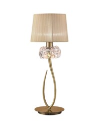 Loewe Table Lamp 1 Light E27 Large, Antique Brass with Soft Bronze Shade - thumbnail 1