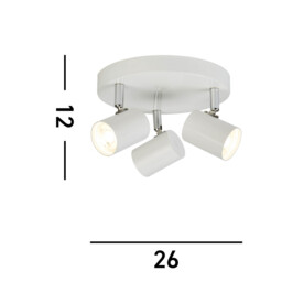 Rollo Integrated LED 3 Light Spotlight White - thumbnail 5
