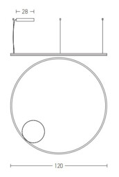 Latsia 120cm Pendant Ceiling Light Gold Matt LED 3000K Dimmable 83W - thumbnail 2