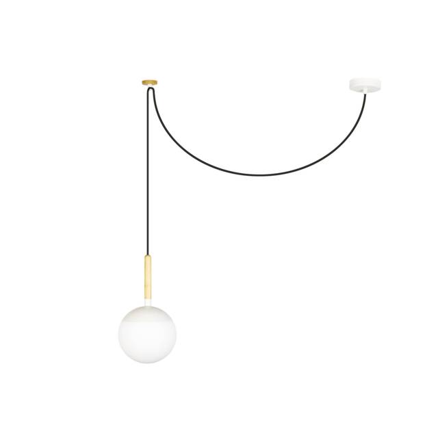 Mine 1 Light Globe Ceiling Pendant White, Wood, E27 - image 1
