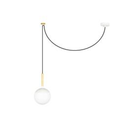 Mine 1 Light Globe Ceiling Pendant White, Wood, E27 - thumbnail 1