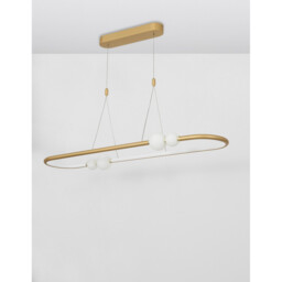 Celia Bar Pendant Ceiling Light Dimmable Satin Gold Aluminium Opal Glass LED 44.2W 2660Lm 3000K 100 - thumbnail 5