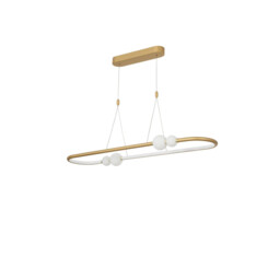 Celia Bar Pendant Ceiling Light Dimmable Satin Gold Aluminium Opal Glass LED 44.2W 2660Lm 3000K 100 - thumbnail 1