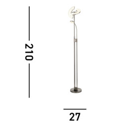 Led Mother & Child Floor Lamp Satin Nickel & Chrome - thumbnail 5