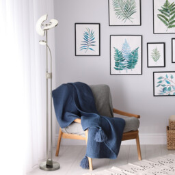 Led Mother & Child Floor Lamp Satin Nickel & Chrome - thumbnail 2