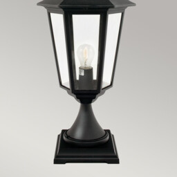Valencia Grande 1 Light Outdoor Pedestal Lantern Black IP44, E27 - thumbnail 3