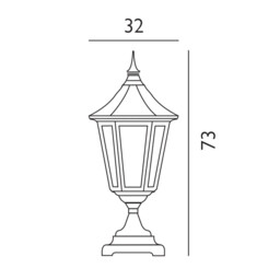 Valencia Grande 1 Light Outdoor Pedestal Lantern Black IP44, E27 - thumbnail 5