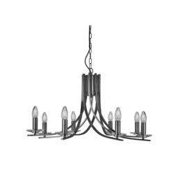 Ascona 8 Light Chandelier Satin Silver Finish, E14 - thumbnail 2