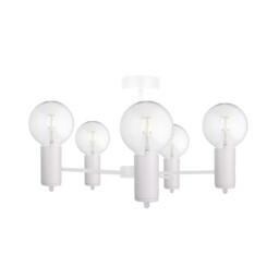 Arde Multi Arm Semi Flush Ceiling Light White, 60cm, 5x E27