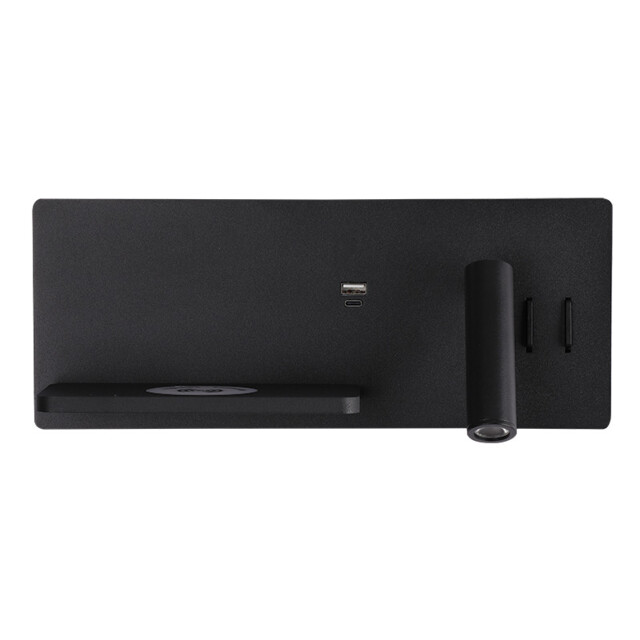 Zambelis Reading Wall Light Black Usb & Wireless Chargers Right LED 3000K - image 1