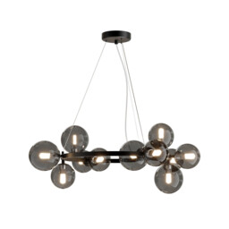 Maytoni Dallas Modern 1 Globe Pendant Ceiling Light Black, Smoky Shade, G9 - thumbnail 2
