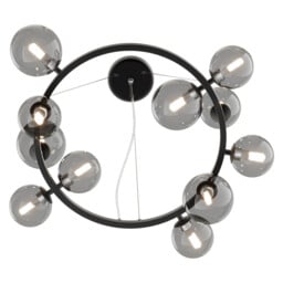 Maytoni Dallas Modern 1 Globe Pendant Ceiling Light Black, Smoky Shade, G9 - thumbnail 5