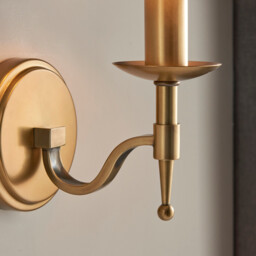 Stanford 1 Light Indoor Candle Wall Light Antique Brass, E14 - thumbnail 5