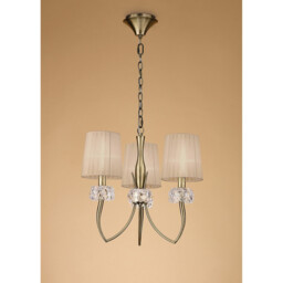 Loewe Pendant 3 Light E14, Antique Brass With Soft Bronze Shades - thumbnail 2