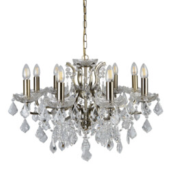 Paris 8 Light Chandelier Antique Brass Finish, E14 - thumbnail 2