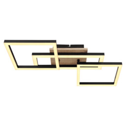Bossy 3 Square Integrated LED Semi Flush Ceiling Light Matt Black 3x LED 3000K - thumbnail 3