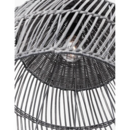 Destin 42cm Dome Pendant Ceiling Light Metal, Rattan, Grey colour, - thumbnail 5