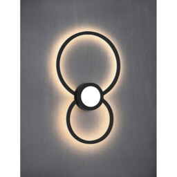 Mural Wall Lamp Circles, 24W, 3000K, 1440lm, Matt Black, 3yrs Warranty - thumbnail 2