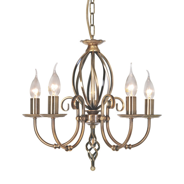 Artisan 5 Light Chandelier Aged Brass Finish, E14 - image 1