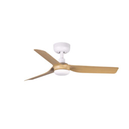 Mini Punt 90cm Ceiling Fan White, Light Wood Blades