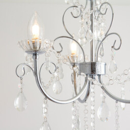 Tabitha 3 Light Semi Flush Bathroom Multi Arm Ceiling Light Chrome, Clear Crystal (K9) Glass Detail IP44, G9 - thumbnail 5