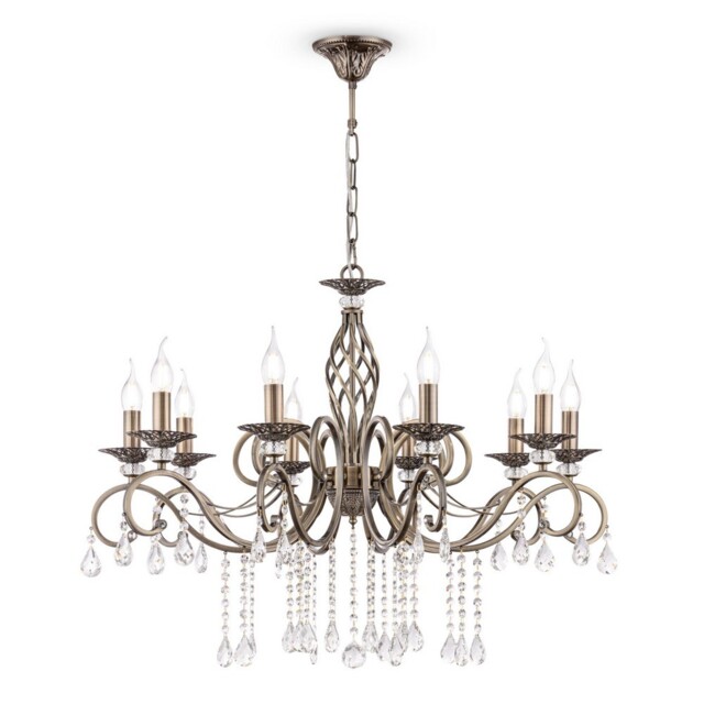 Grace Chandelier Brass & Crystal, 10 Light, E14 - image 1