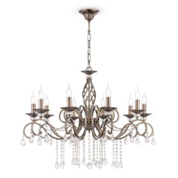 Grace Chandelier Brass & Crystal, 10 Light, E14 - thumbnail 1