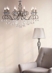 Grace Chandelier Brass & Crystal, 10 Light, E14 - thumbnail 3