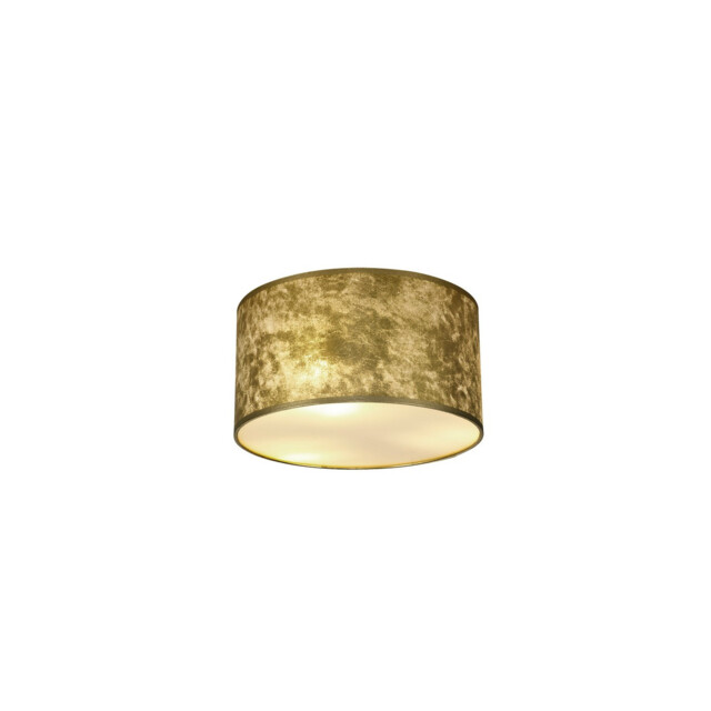 Baymont White 3 Light E27 Flush With 30cm x 17cm Gold Leaf With White Lining Shade & Frosted Acrylic Diffuser - image 1