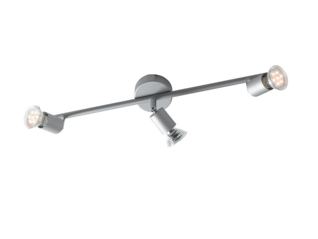 SPOT LED 3 Light Adjustable Spotlight Bars Silver 400lm 2700K 55x15cm