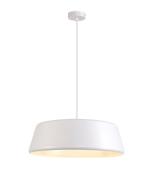 Perrysburg Single Large Ceiling Pendant, 1 Light Adjustable E27, Gloss White, Gloss White - image 1