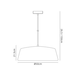 Perrysburg Single Large Ceiling Pendant, 1 Light Adjustable E27, Gloss White, Gloss White - thumbnail 2
