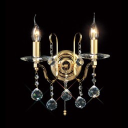 Bianco Wall Lamp Switched 2 Candle Light French Gold, Crystal - thumbnail 2