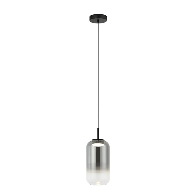Orvella Slim Pendant Ceiling Light Black Matt-Smoked Glass LED 3000K - image 1