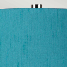 Isla Table Lamp with Round Tapered Shade, Polished Nickel, White, Teal - thumbnail 2