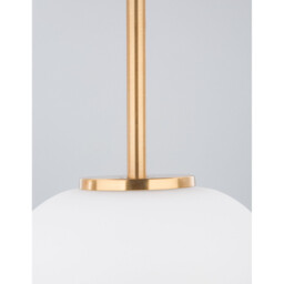 Lato 22cm Globe Pendant Ceiling Light Opal Glass Antique Brass Metal Black Fabric Wire LED E27 - thumbnail 5