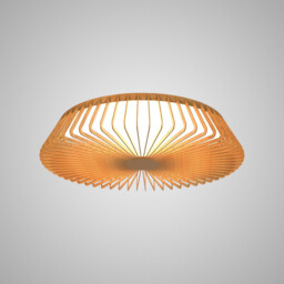 Himalaya 53cm Round Ceiling (Light Only), 56W LED, 2700-5000K Tuneable White, 2500lm, Remote Control, Wood, 3yrs Warranty - thumbnail 2