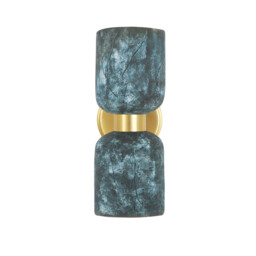 Sakura Wall Light Blue Earth, Satin Brass