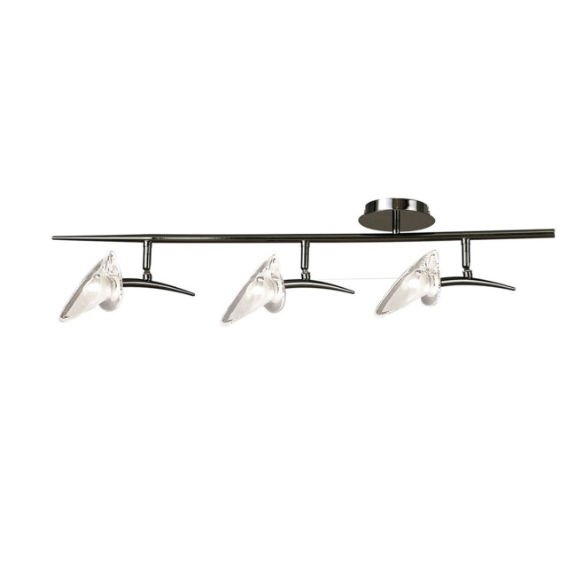 Flavia Linear Spot Light 3 Light G9 With Adjustable Heads, Black Chrome - image 1