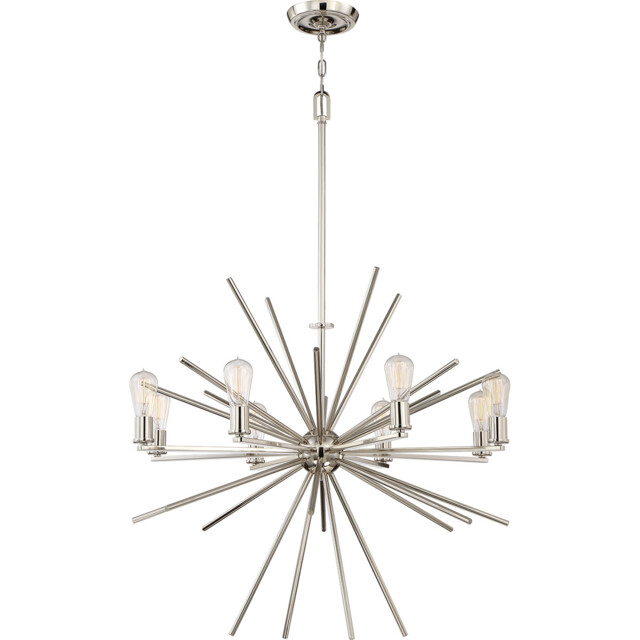 Carnegie 8 Light Chandelier Silver Finish, E27