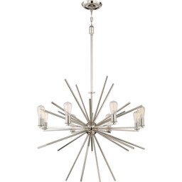 Carnegie 8 Light Chandelier Silver Finish, E27