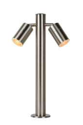Arne-Led Modern Bollard Light Outdoor - Ø 6,3cm - LED - GU10 - 2x5W 2700K - IP44 - Satin Chrome