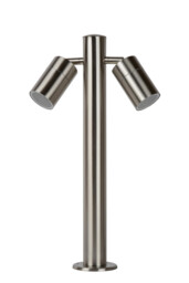 Arne-Led Modern Bollard Light Outdoor - Ø 6,3cm - LED - GU10 - 2x5W 2700K - IP44 - Satin Chrome - thumbnail 3