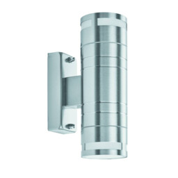 2 Light Outdoor Up Down Wall Light Stainless Steel IP44, GU10 - thumbnail 1