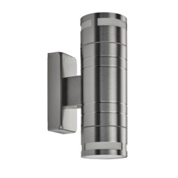 2 Light Outdoor Up Down Wall Light Stainless Steel IP44, GU10 - thumbnail 2