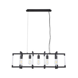 Canto Rectangular Pendant 5 Light E27 Graphite/Acrylic - thumbnail 5