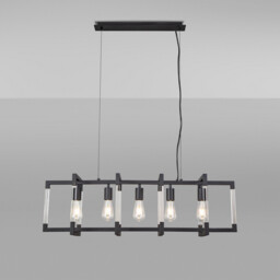 Canto Rectangular Pendant 5 Light E27 Graphite/Acrylic - thumbnail 2