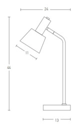 Vyronas Desk Task Lamp Grey Matt - Gold Matt 1xE14 - thumbnail 2