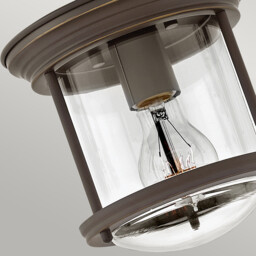Hinkley Hadrian 1 Light Flush Mount Oil Rubbed Bronze with Glass IP44 - thumbnail 2